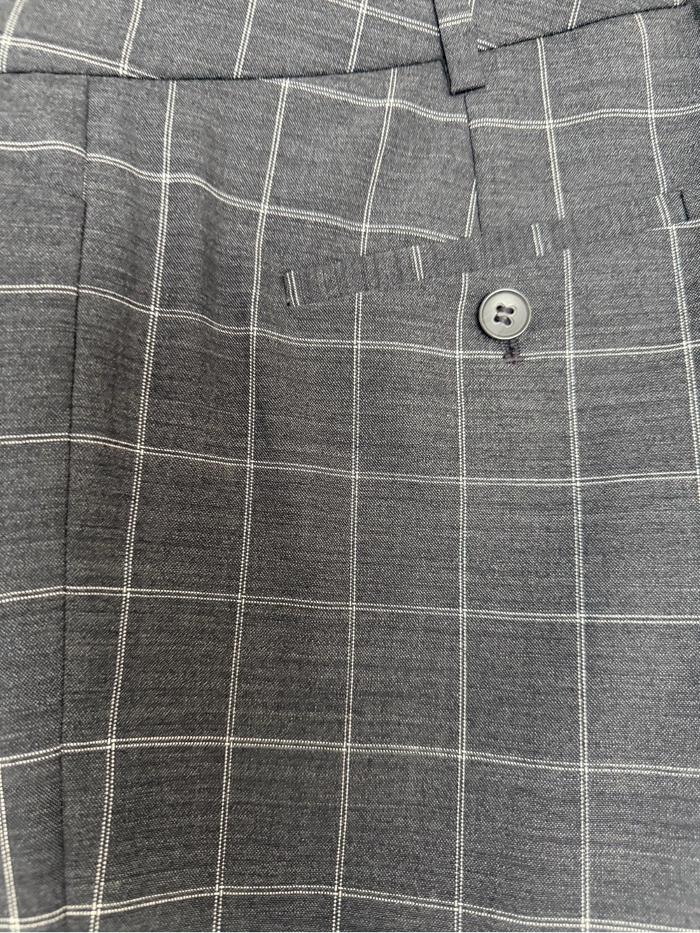 Club Monaco Women’s Black WoolWindowpane Dress Pants with Gray / White Grid Size - Picture 2 of 7